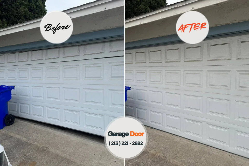 Before and after: garage door repair Chesnut Hill, PA